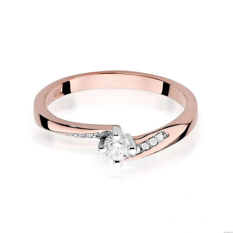 Pierścionek W262 Diament 0,15ct różowe złoto
