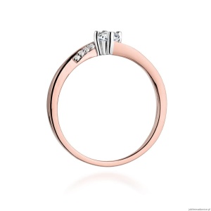 Pierścionek W262 Diament 0,15ct różowe złoto