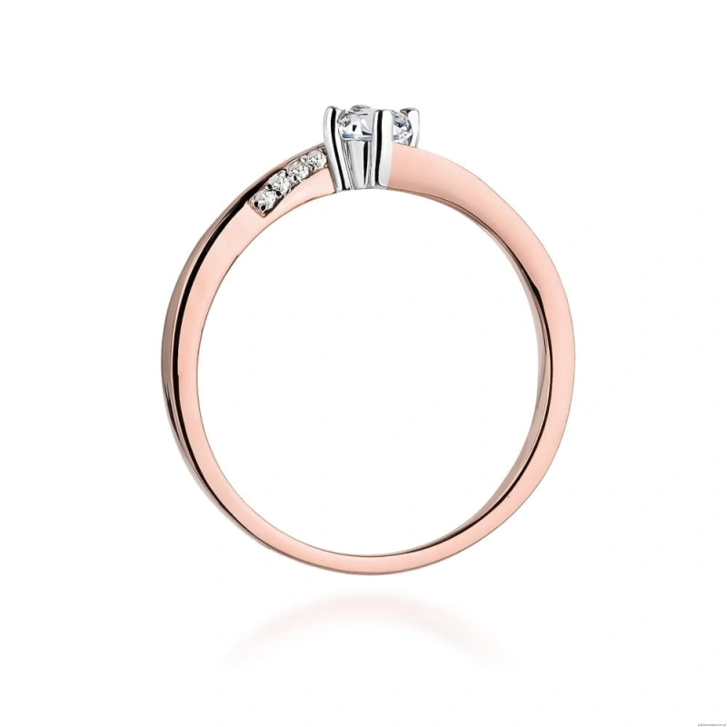 Pierścionek W262 Diament 0,15ct różowe złoto