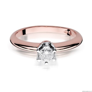 Pierścionek W267 Diament 0,30ct różowe złoto