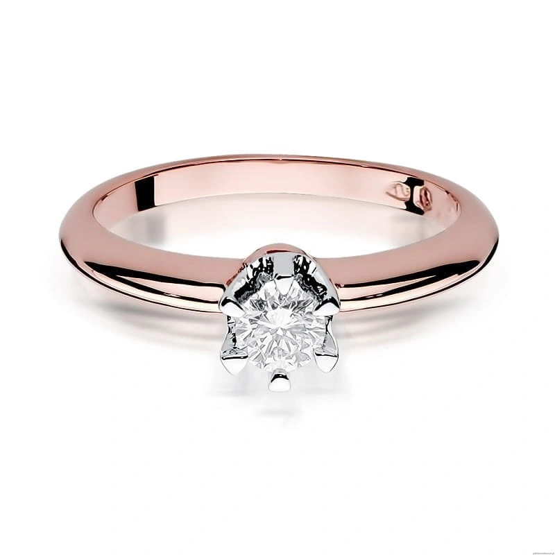 Pierścionek W267 Diament 0,30ct różowe złoto