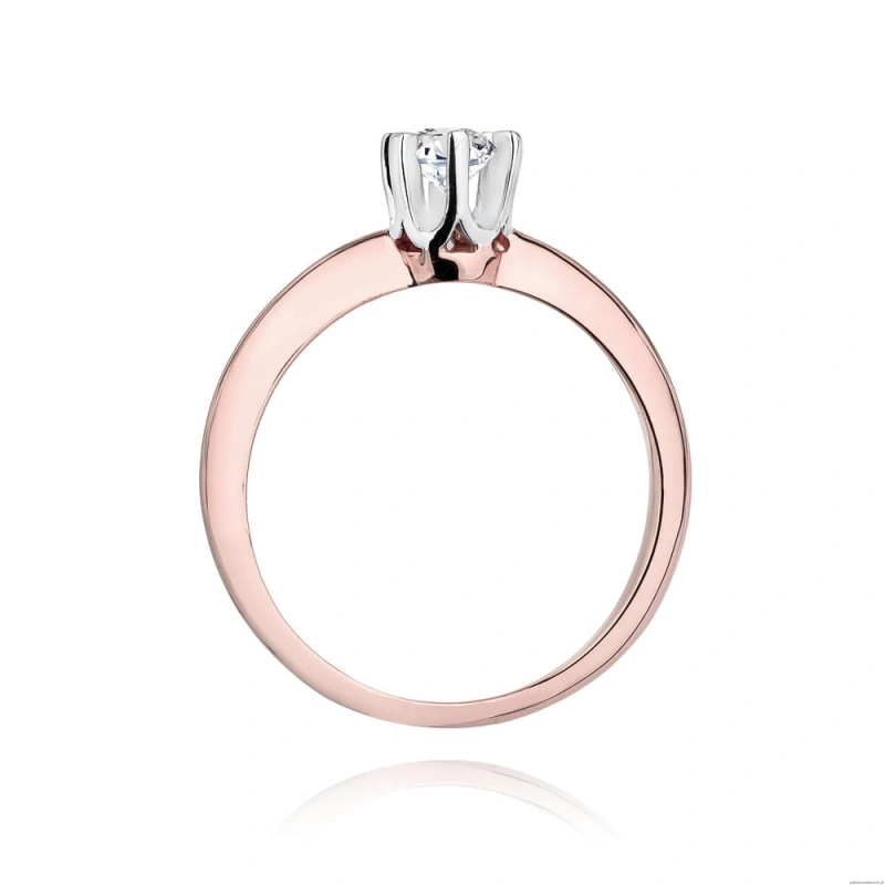 Pierścionek W267 Diament 0,30ct różowe złoto