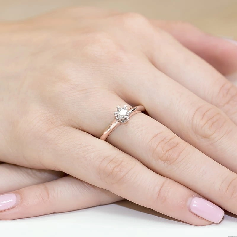 Pierścionek W267 Diament 0,30ct różowe złoto