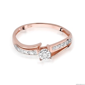 Pierścionek W269 Diament 0,05ct różowe złoto