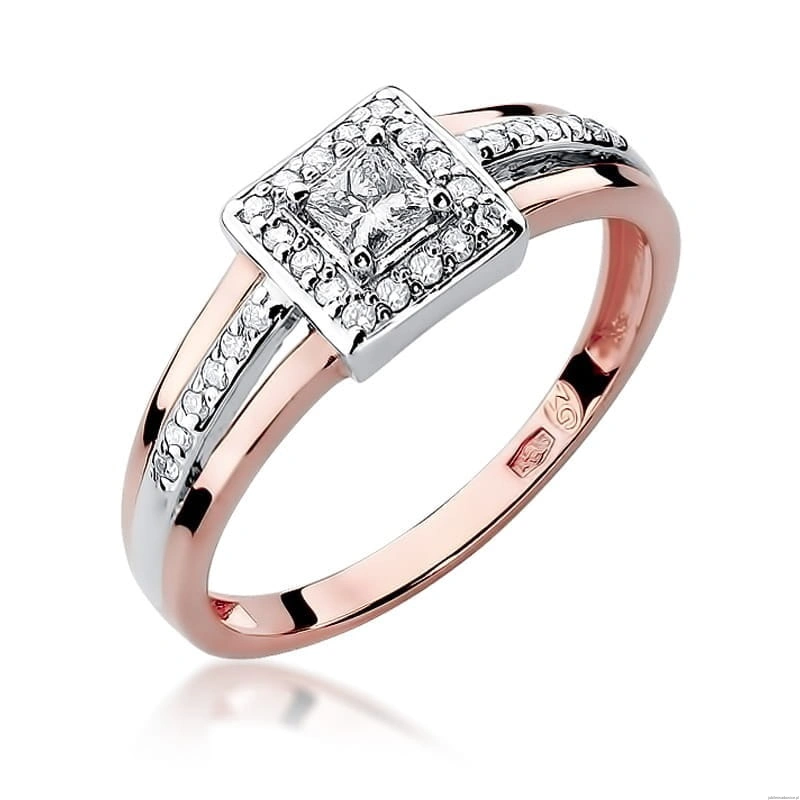 Pierścionek W271 Diament 0,15ct różowe złoto