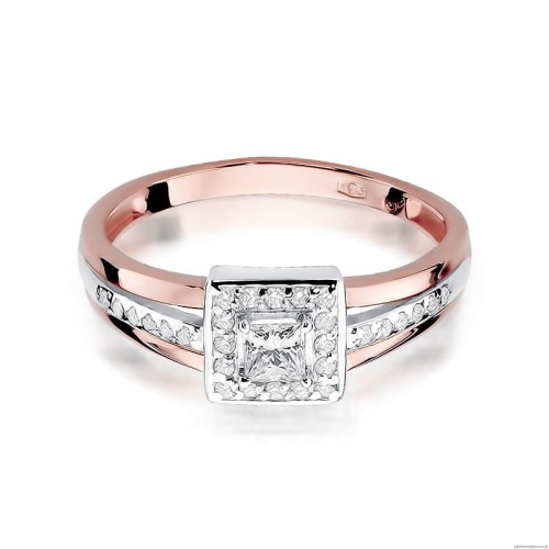 Pierścionek W271 Diament 0,15ct różowe złoto