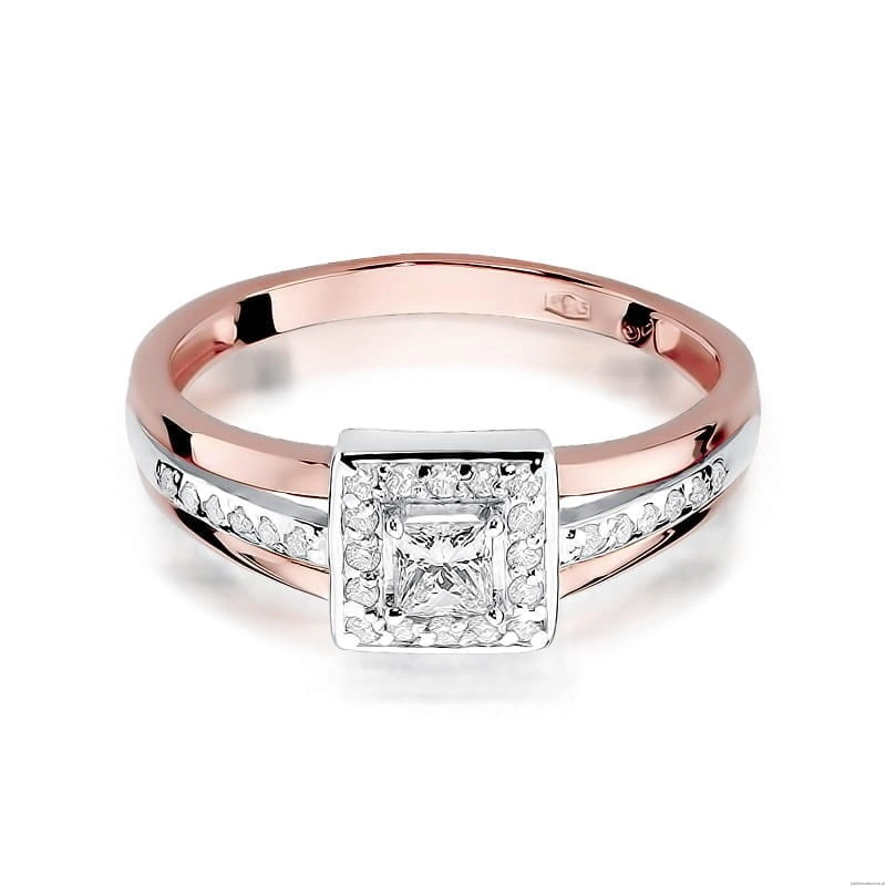 Pierścionek W271 Diament 0,15ct różowe złoto
