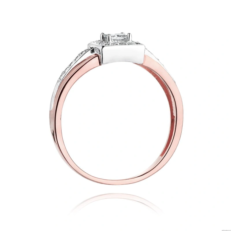 Pierścionek W271 Diament 0,15ct różowe złoto