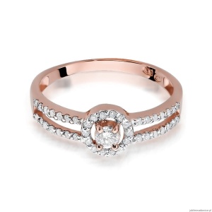 Pierścionek W272 Diament 0,10ct różowe złoto