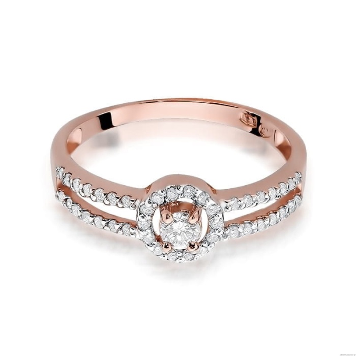 Pierścionek W272 Diament 0,10ct różowe złoto