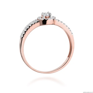Pierścionek W272 Diament 0,10ct różowe złoto