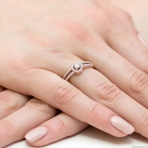 Pierścionek W272 Diament 0,10ct różowe złoto