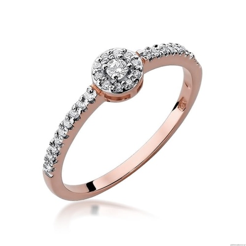 Pierścionek W273 Diament 0,05ct różowe złoto