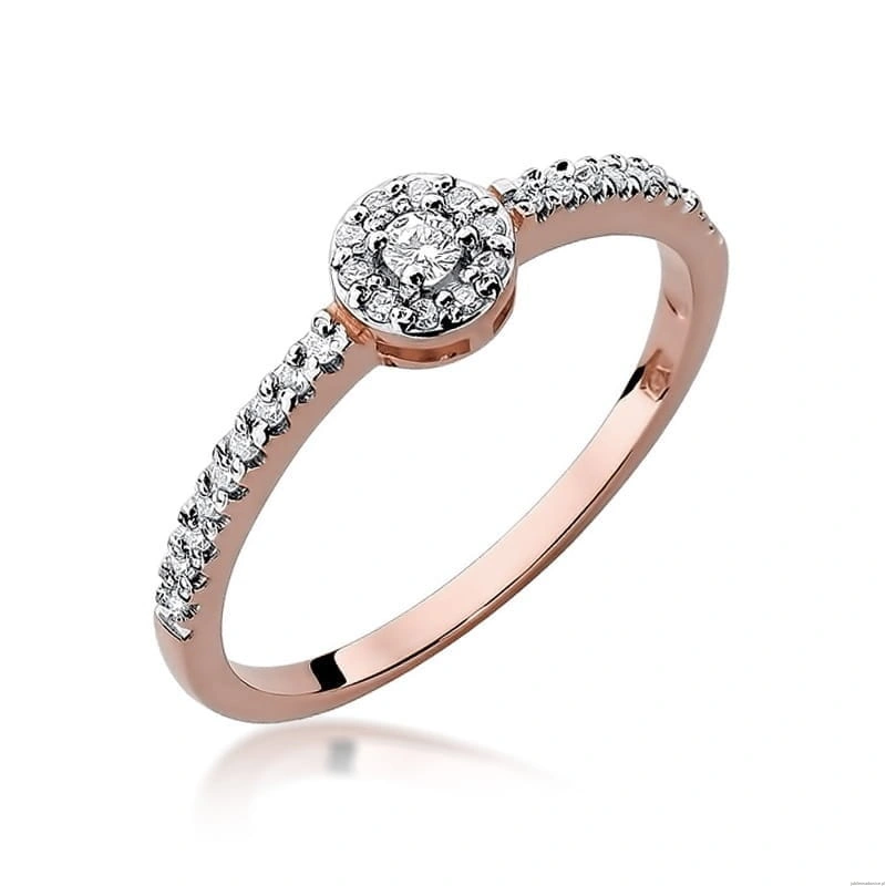 Pierścionek W273 Diament 0,05ct różowe złoto