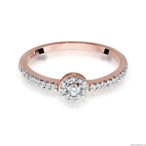 Pierścionek W273 Diament 0,05ct różowe złoto
