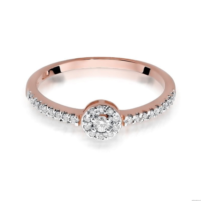 Pierścionek W273 Diament 0,05ct różowe złoto
