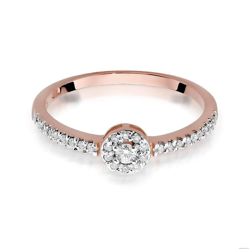 Pierścionek W273 Diament 0,05ct różowe złoto