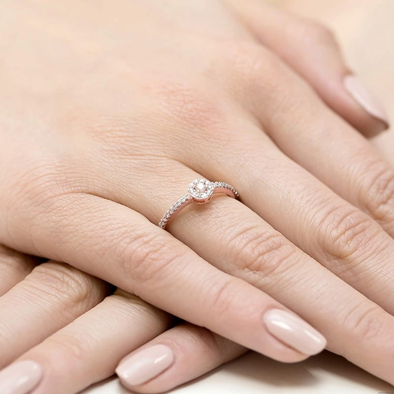 Pierścionek W273 Diament 0,05ct różowe złoto