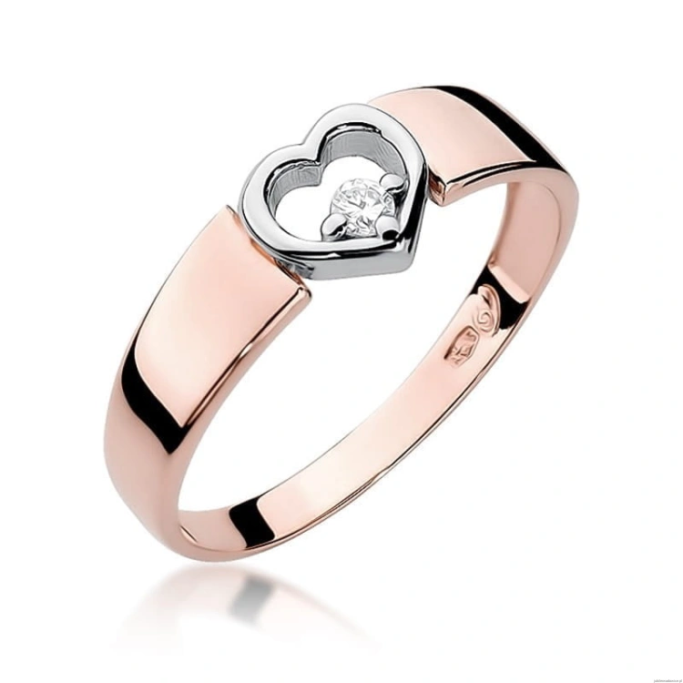 Pierścionek W276 Diament 0,04ct różowe złoto