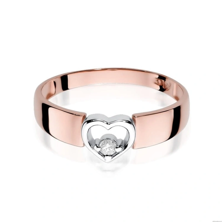 Pierścionek W276 Diament 0,04ct różowe złoto