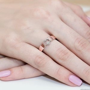 Pierścionek W276 Diament 0,04ct różowe złoto