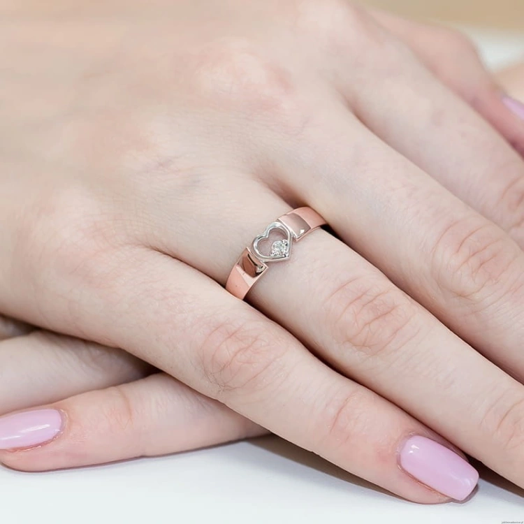 Pierścionek W276 Diament 0,04ct różowe złoto