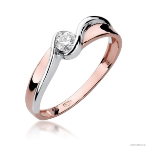 Pierścionek W278 Diament 0,15ct różowe złoto