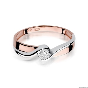 Pierścionek W278 Diament 0,15ct różowe złoto