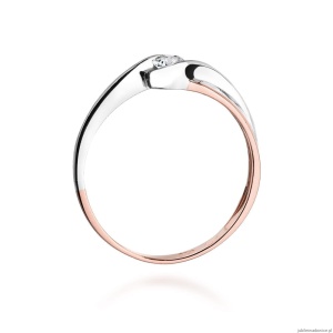 Pierścionek W278 Diament 0,15ct różowe złoto