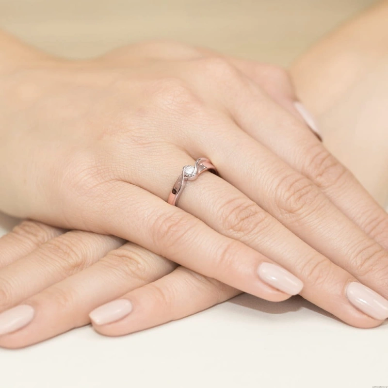 Pierścionek W278 Diament 0,15ct różowe złoto