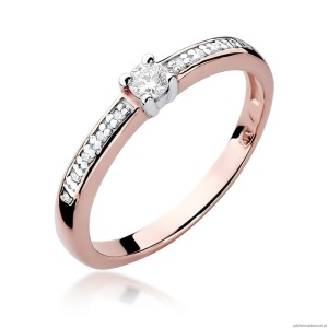 Pierścionek W288 Diament 0,08ct różowe złoto