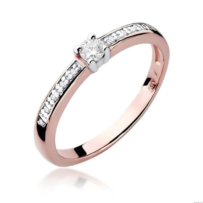 Pierścionek W288 Diament 0,08ct różowe złoto