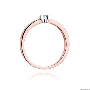 Pierścionek W288 Diament 0,08ct różowe złoto