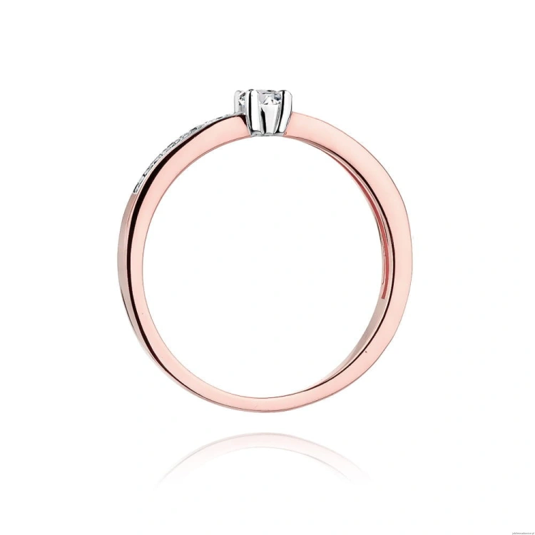 Pierścionek W288 Diament 0,08ct różowe złoto