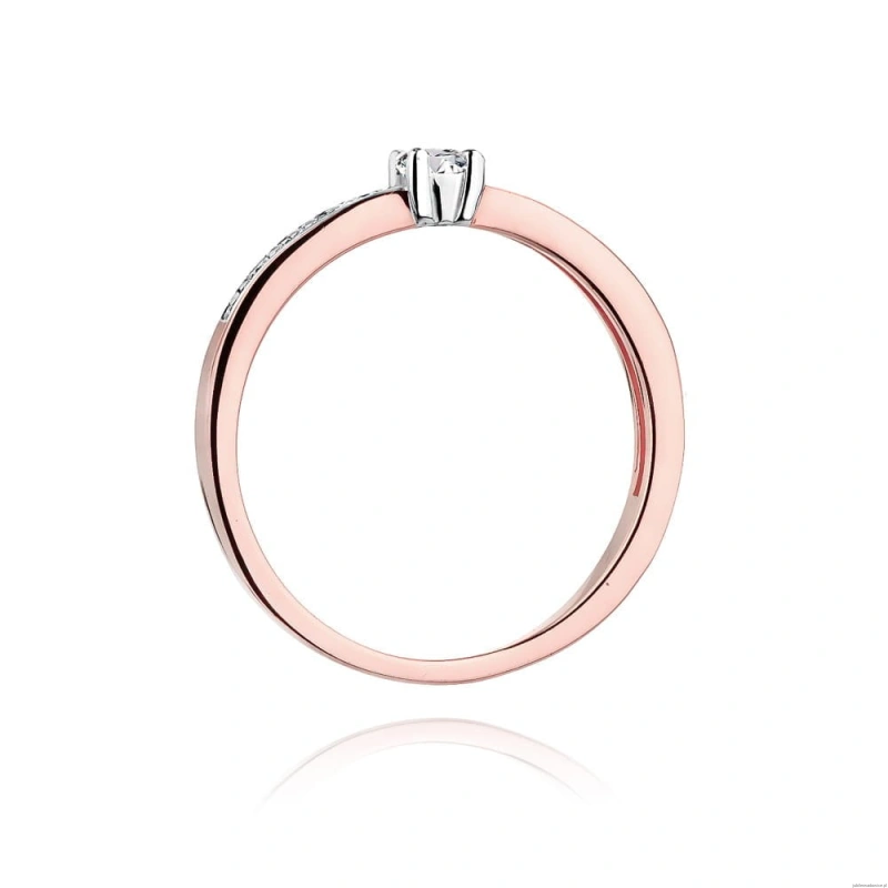 Pierścionek W288 Diament 0,08ct różowe złoto