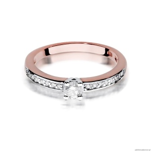 Pierścionek W288 Diament 0,20ct różowe złoto