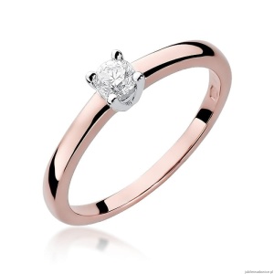 Pierścionek W292 Diament 0,20ct różowe złoto