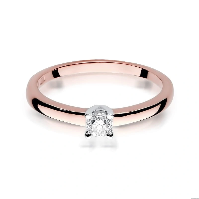 Pierścionek W292 Diament 0,20ct różowe złoto