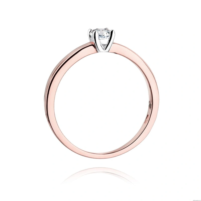 Pierścionek W292 Diament 0,20ct różowe złoto