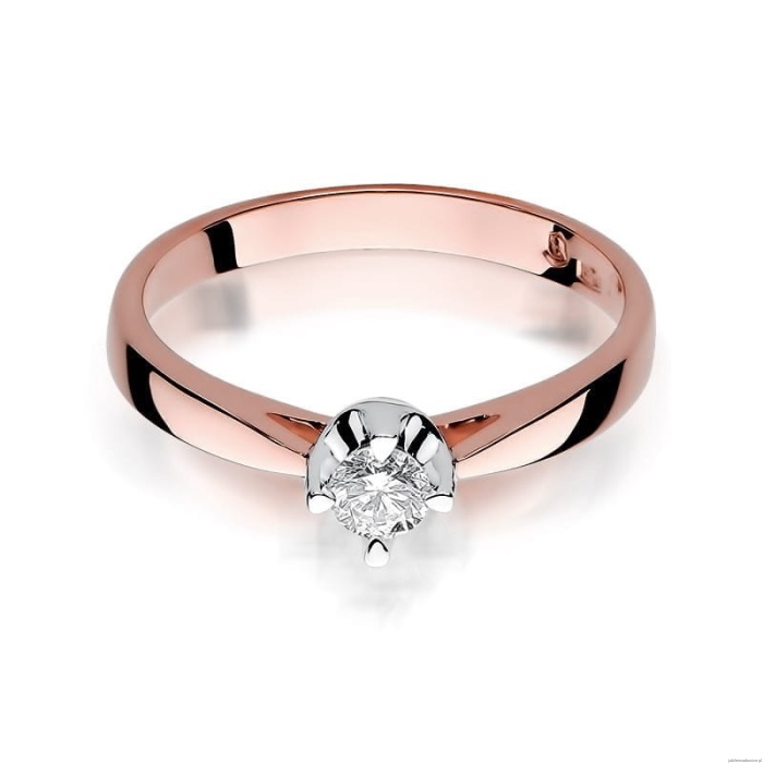 Pierścionek W293 Diament 0,20ct różowe złoto