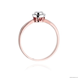 Pierścionek W294 Diament 0,10ct różowe złoto