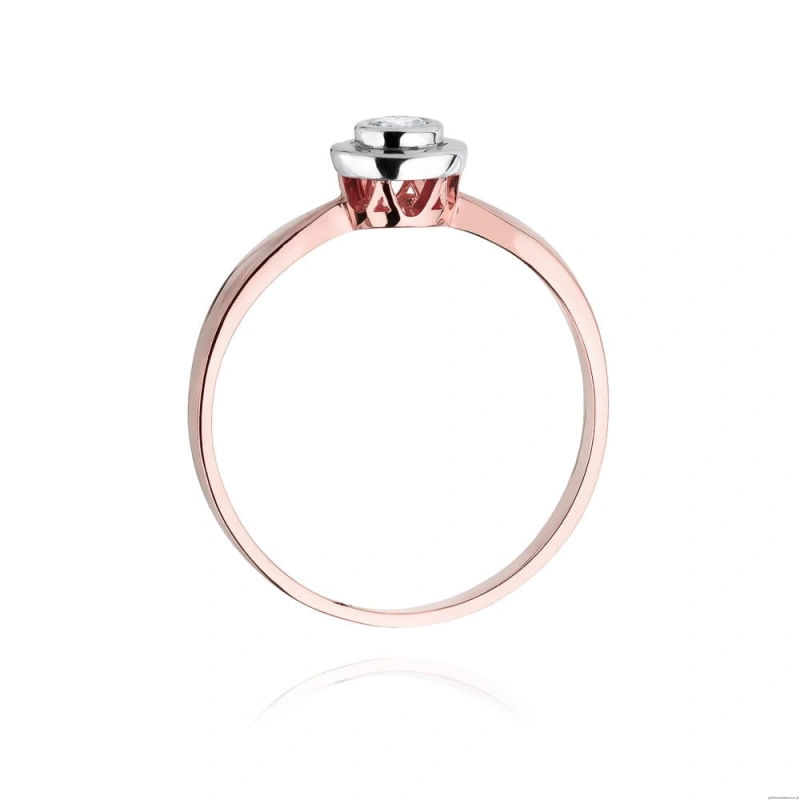 Pierścionek W294 Diament 0,10ct różowe złoto