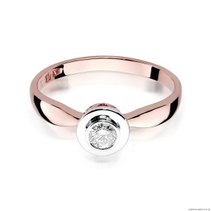 Pierścionek W294 Diament 0,15ct różowe złoto