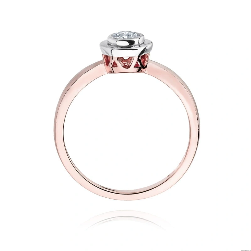 Pierścionek W294 Diament 0,20ct różowe złoto