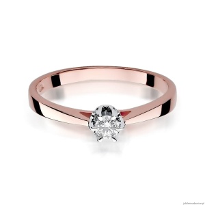 Pierścionek W295 Diament 0,12ct różowe złoto