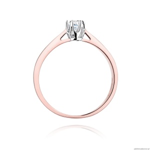 Pierścionek W295 Diament 0,12ct różowe złoto
