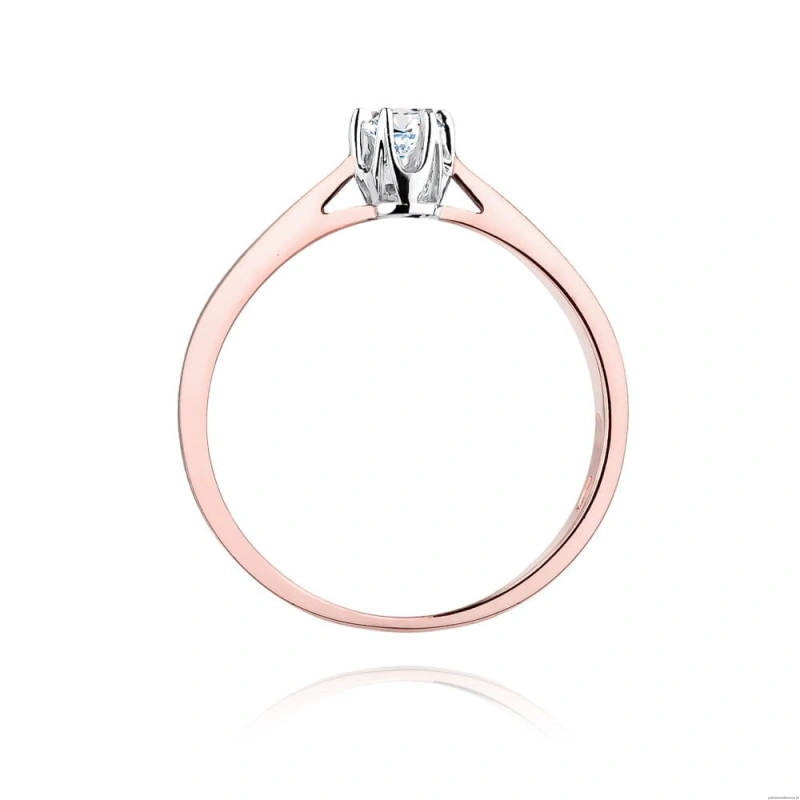 Pierścionek W295 Diament 0,12ct różowe złoto