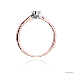 Pierścionek W299 Diament 0,12ct różowe złoto