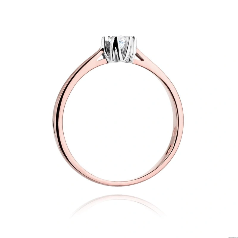 Pierścionek W299 Diament 0,12ct różowe złoto