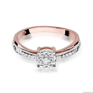 Pierścionek W302 Diament 0,08ct różowe złoto